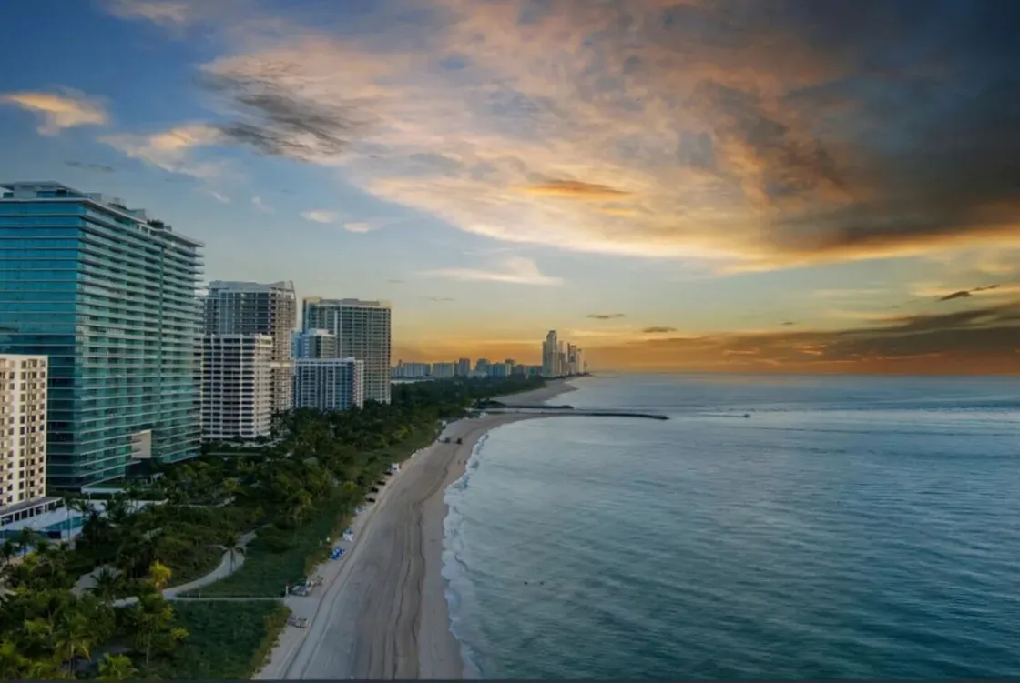 Aerial view of St. Regis Bal Harbour beachfront